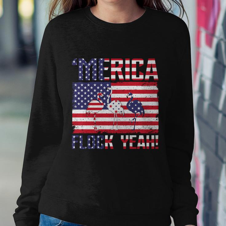 Merica Flamingo Usa Flag 4Th Of July Flock Yeah Graphic Plus Size Shirt Sweatshirt Gifts for Her
