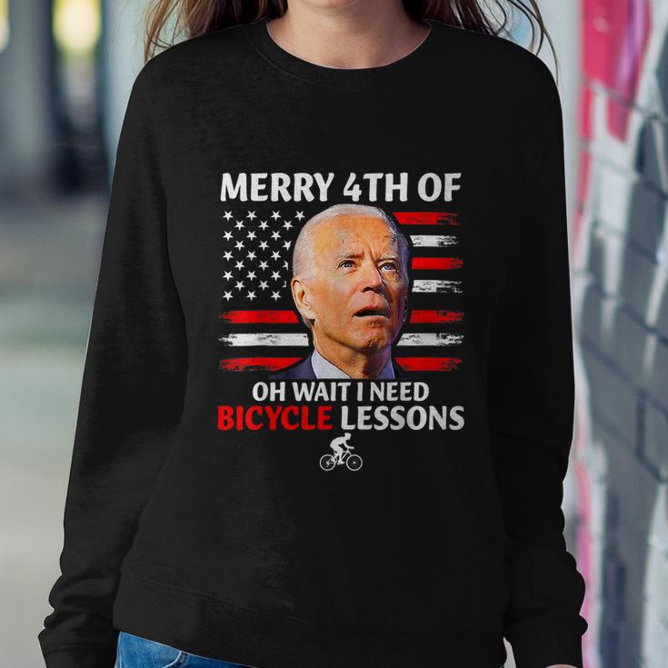 Merry 4Th Of July Biden Bike Bicycle Falls Off Anti Biden V2 Sweatshirt Gifts for Her