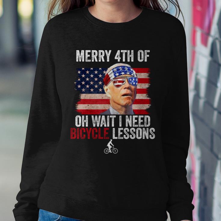 Merry 4Th Of July Biden Bike Bicycle Falls Off Funny Sweatshirt Gifts for Her