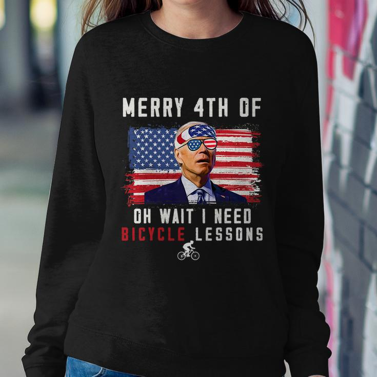 Merry 4Th Of July Biden Bike Bicycle Falls Off Funny V4 Sweatshirt Gifts for Her
