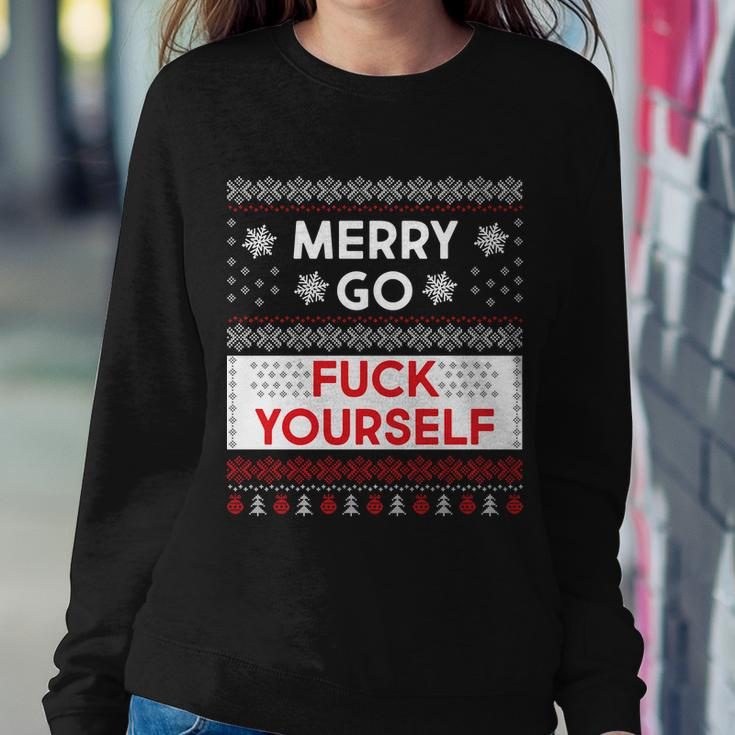 Merry Go FCk Yourself Ugly Christmas Sweater Sweatshirt Gifts for Her