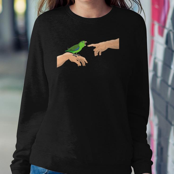 Michelangelo Angry Green Parrotlet Birb Memes Parrot Owner Sweatshirt Gifts for Her
