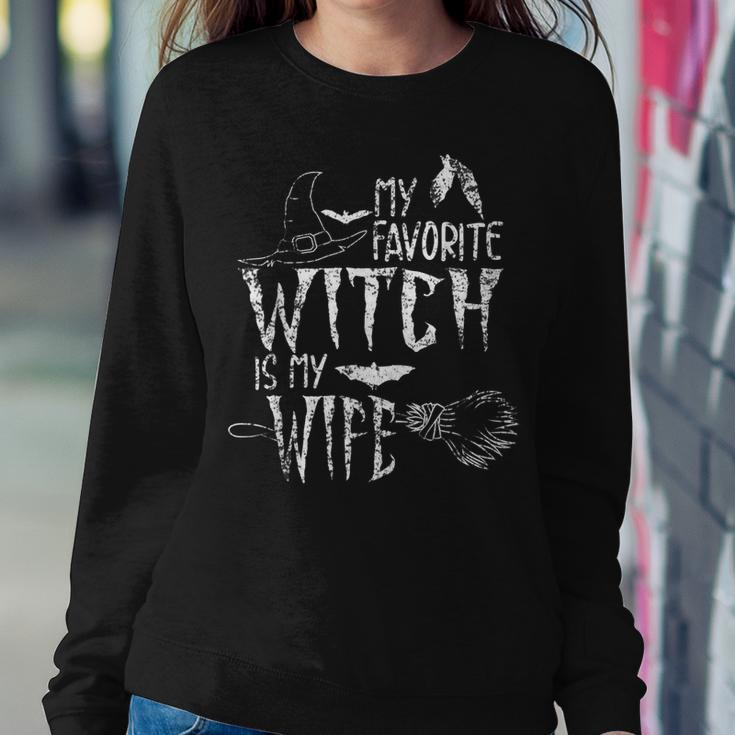 My Favorite Witch Is My Wife Halloween Witch Sweatshirt Gifts for Her