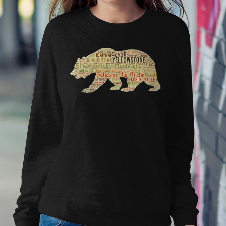 National Parks 59 National Parks Bear Hiking Outdoors Sweatshirt Gifts for Her