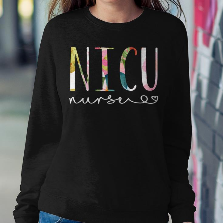 Nicu Nurse Icu Cute Floral Design Nicu Nursing V2 Sweatshirt Gifts for Her