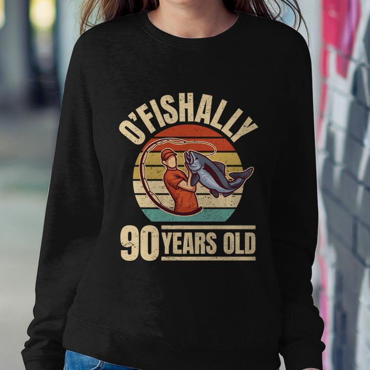Ofishally 90 Years Old Great Gift Angler 90Th Birthday Funny Gift Sweatshirt Gifts for Her