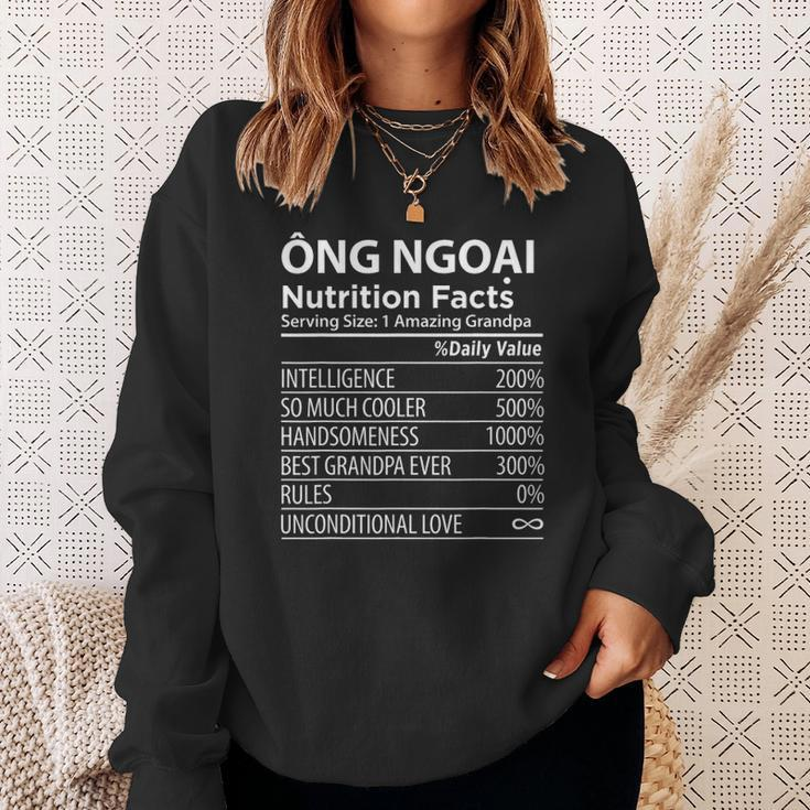 Ong Ngoai Nutrition Facts Vietnamese Grandpa Men Women Sweatshirt Graphic Print Unisex Gifts for Her