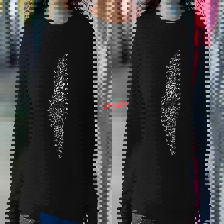Palestinian Map With Cities Villages Calligraphy Palestine Gift Graphic Design Printed Casual Daily Basic Sweatshirt Gifts for Her Palestinian Map With Cities Villages Calligraphy Palestine Gift Graphic Design Printed Casual Daily Basic Sweatshirt Gifts for Her