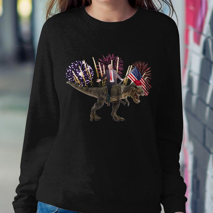 Patriotic Donald Trump On A Dinosaur Sweatshirt Gifts for Her