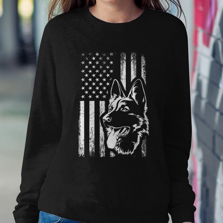 Patriotic German Shepherd American Flag Dog Lover Gift V2 Sweatshirt Gifts for Her