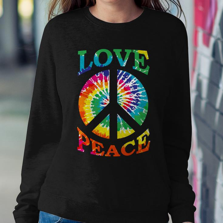 Peace Sign Love Retro 60S 70S Tie Dye Hippie Costume Sweatshirt Gifts for Her