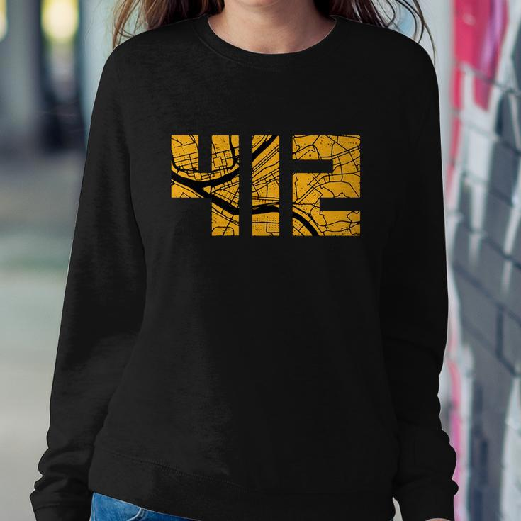 Pittsburgh 412 Map V2 Sweatshirt Gifts for Her
