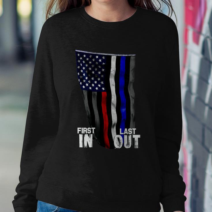 Police Fire Ems First Responder American Flag Sweatshirt Gifts for Her