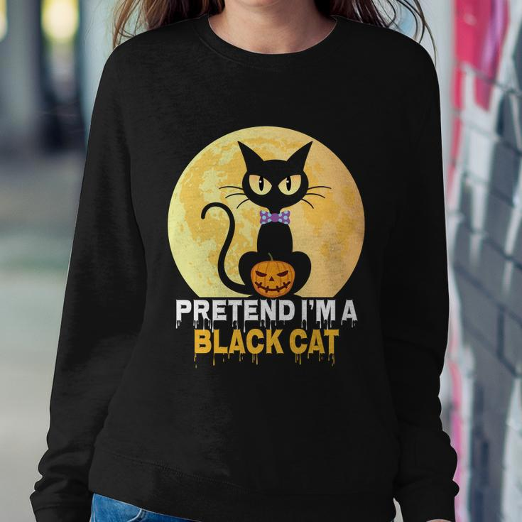 Pretend Im A Black Cat Halloween Quote Sweatshirt Gifts for Her