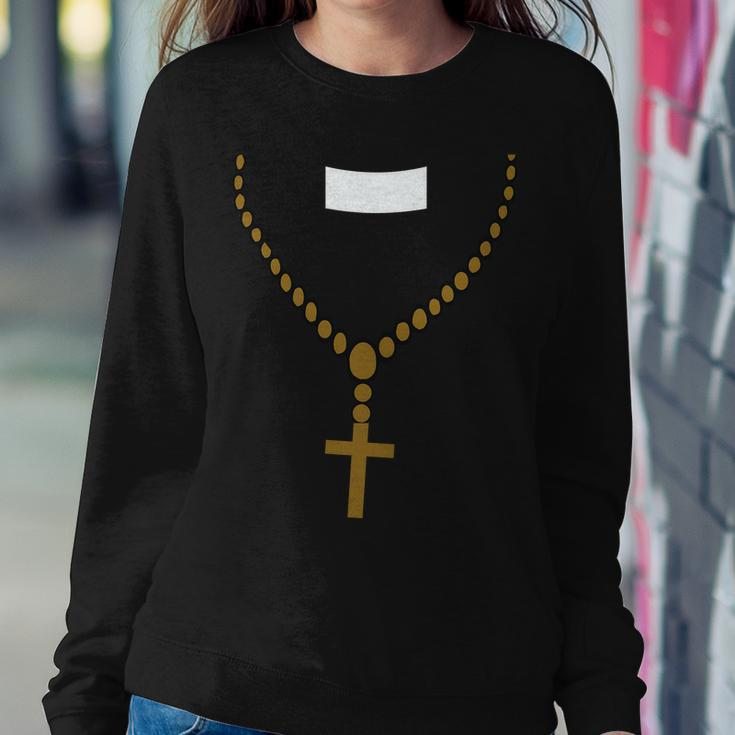 Priest Costume Cross Religion Sweatshirt Gifts for Her