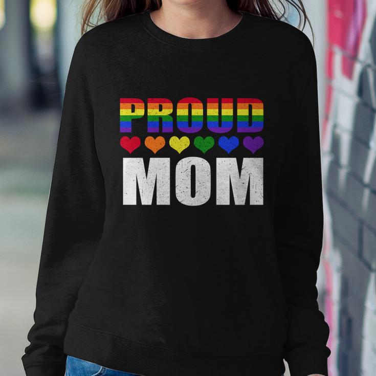 Proud Mom Lgbtmeaningful Giftq Gay Pride Ally Lgbt Parent Rainbow Heart Gift Sweatshirt Gifts for Her