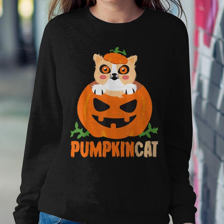 Pumpkin Cat Cute Kitty Trick Or Treat Halloween Costume Sweatshirt Gifts for Her