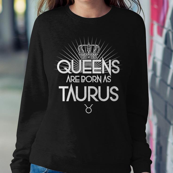 Queens Are Born As Taurus Graphic Design Printed Casual Daily Basic Sweatshirt Gifts for Her
