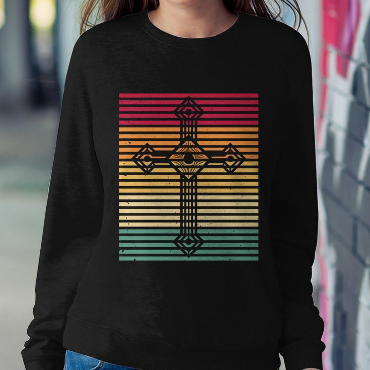 Retro Christian Gift Vintage Catholic Cross Christianity Great Gift Sweatshirt Gifts for Her