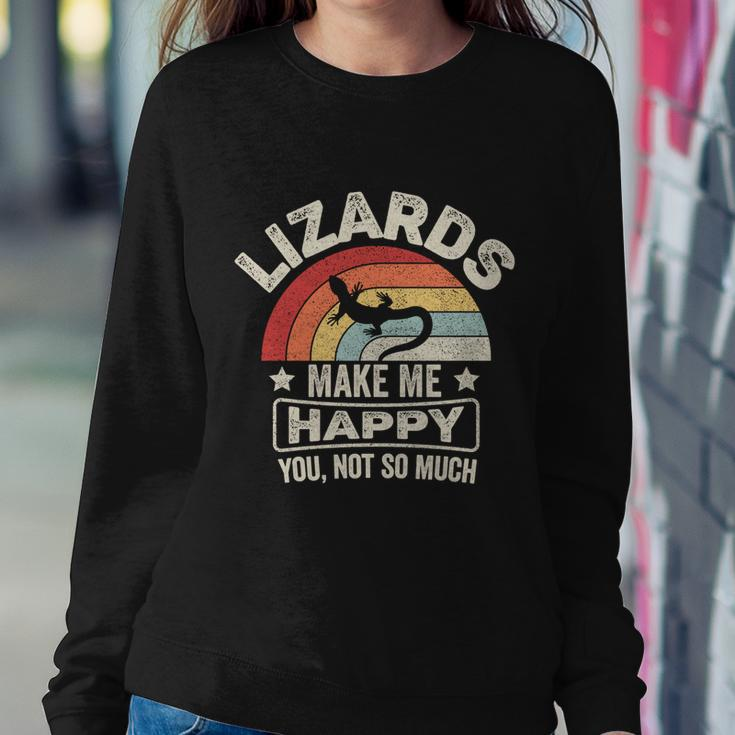 Retro Lizards Make Me Happy You Not So Much Lizard Lover Cool Gift Sweatshirt Gifts for Her