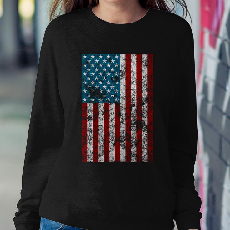 Retro Style 4Th July Usa Patriotic Distressed America Flag Cool Gift Sweatshirt Gifts for Her