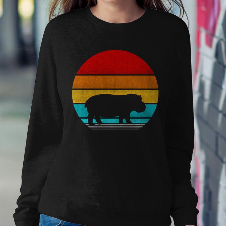 Retro Vintage Hippopotamus Sweatshirt Gifts for Her