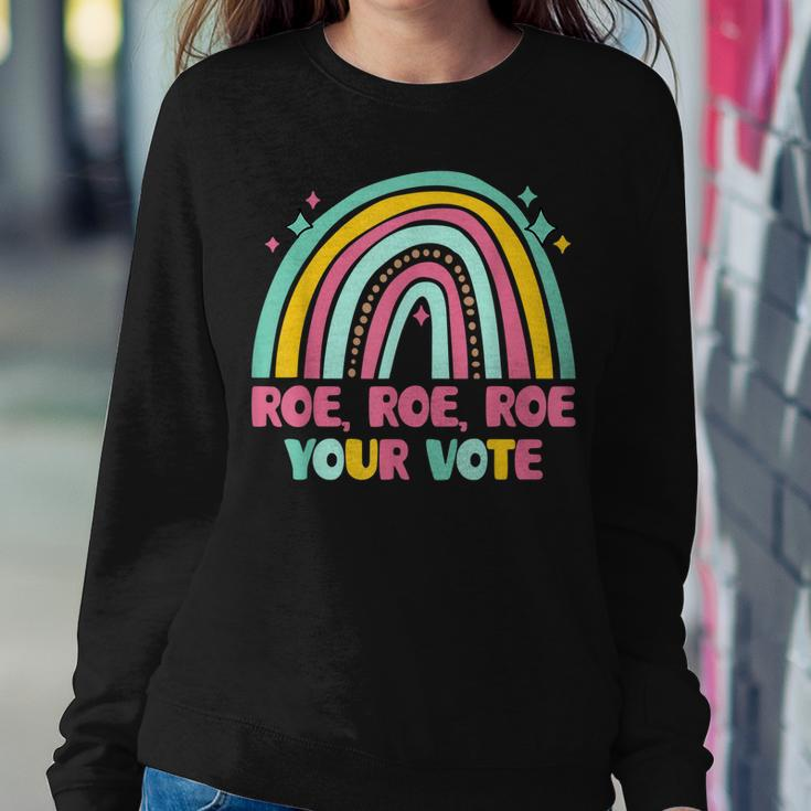 Roe Your Vote Rainbow Retro Pro Choice Womens Rights Sweatshirt Gifts for Her