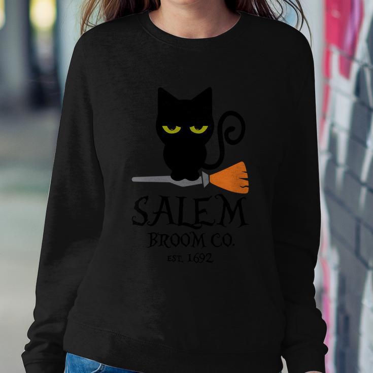 Salem Broom Co Est 1692 Cat Halloween Quote Sweatshirt Gifts for Her