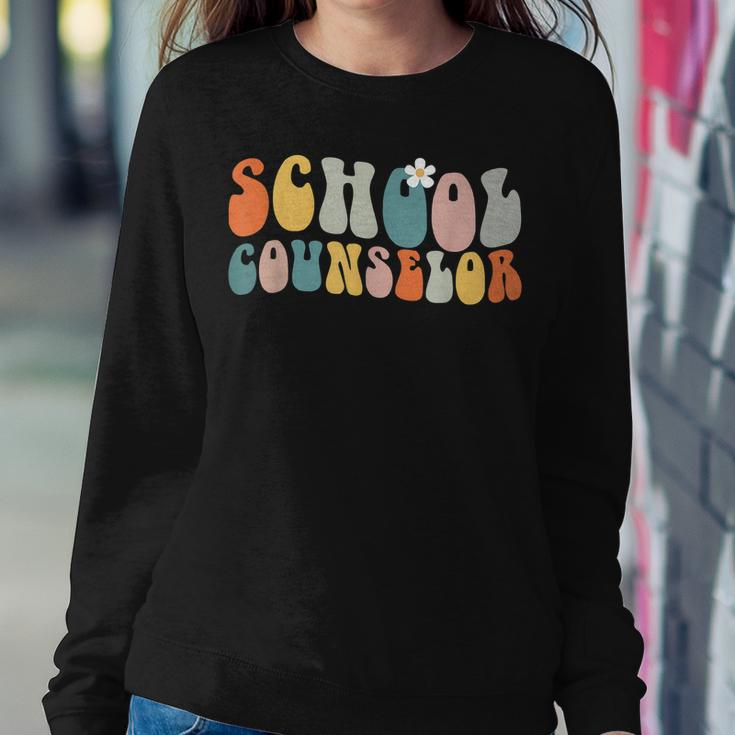School Counselor Groovy Retro Vintage Sweatshirt Gifts for Her