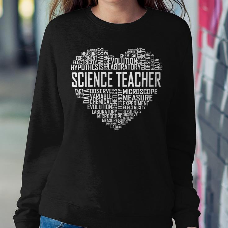 Science Teacher Heart Proud Science Teaching Design Sweatshirt Gifts for Her