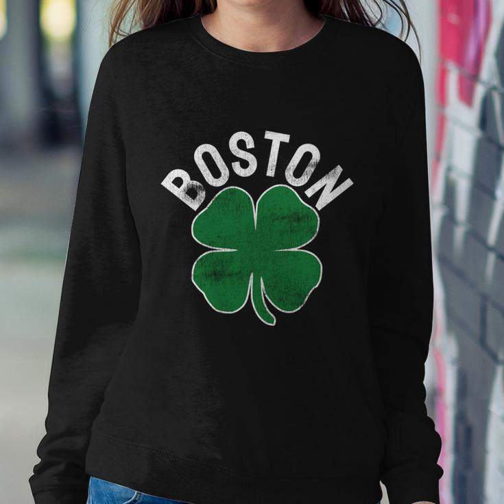 Shamrock Massachusetts Boston St Patricks Day Irish Green Graphic Design Printed Casual Daily Basic Sweatshirt Gifts for Her