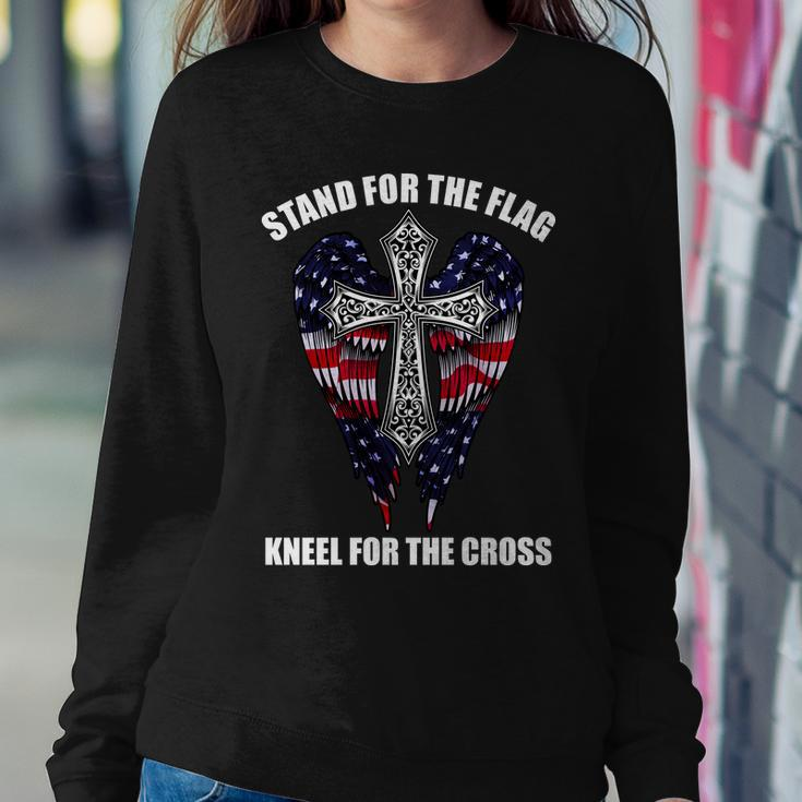 Stand For The Flag Kneel For The Cross Usa Eagle Wings Tshirt Sweatshirt Gifts for Her