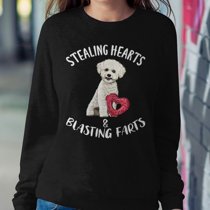 Stealing Hearts Blasting Farts Bichons Frise Valentines Day Sweatshirt Gifts for Her