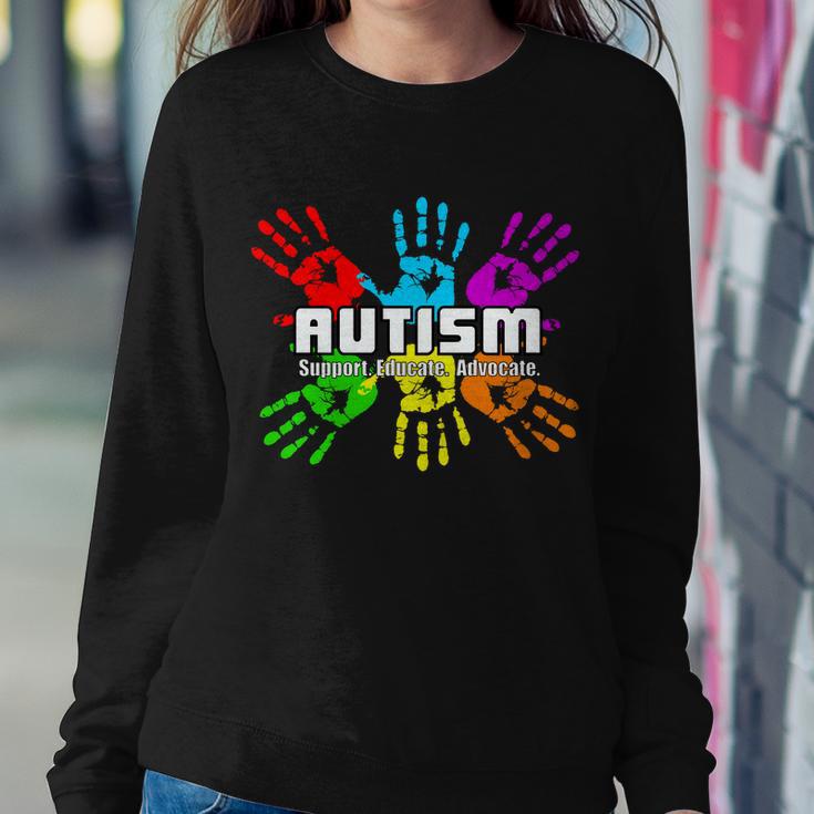 Support Educate Advocate Autism Handprint Tshirt Sweatshirt Gifts for Her