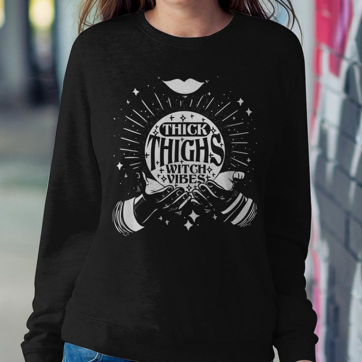Thick Thighs Witch Vibes Spooky Halloween Hands Witch Sweatshirt Gifts for Her