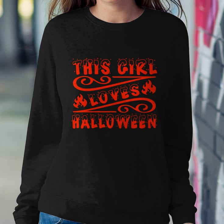 This Girl Loves Halloween Funny Halloween Quote Sweatshirt Gifts for Her