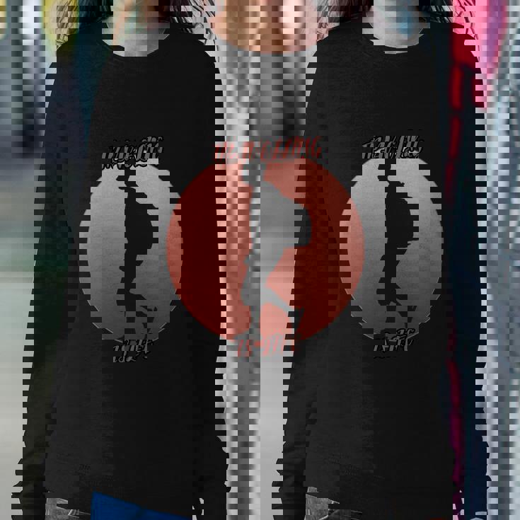 Travelling Shadow In A Red Circle Gift Graphic Design Printed Casual Daily Basic Sweatshirt Gifts for Her