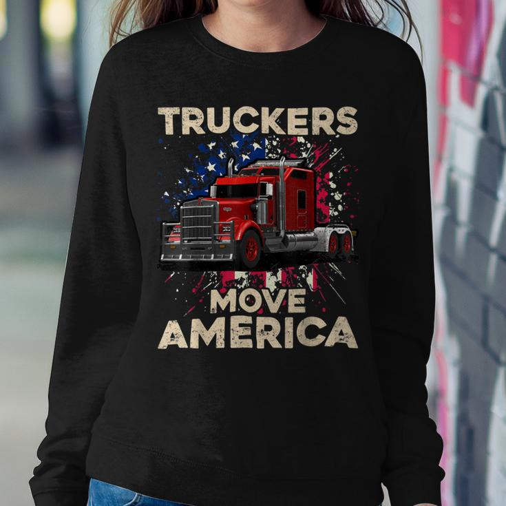 Trucker Truck Driver Trucker American Flag Truck Driver Sweatshirt Gifts for Her