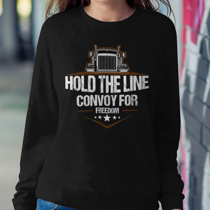 Trucker Trucker Hold The Line Convoy For Freedom Trucking Protest Sweatshirt Gifts for Her