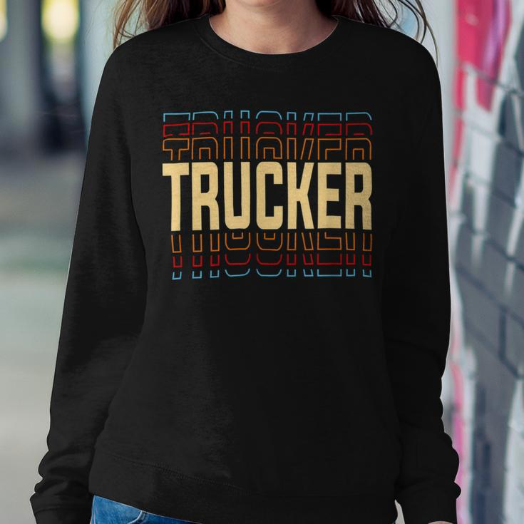 Trucker Trucker Job Title Vintage Sweatshirt Gifts for Her