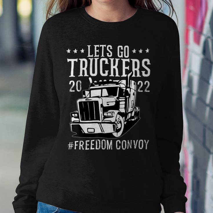 Trucker Trucker Support Lets Go Truckers Freedom Convoy Sweatshirt Gifts for Her