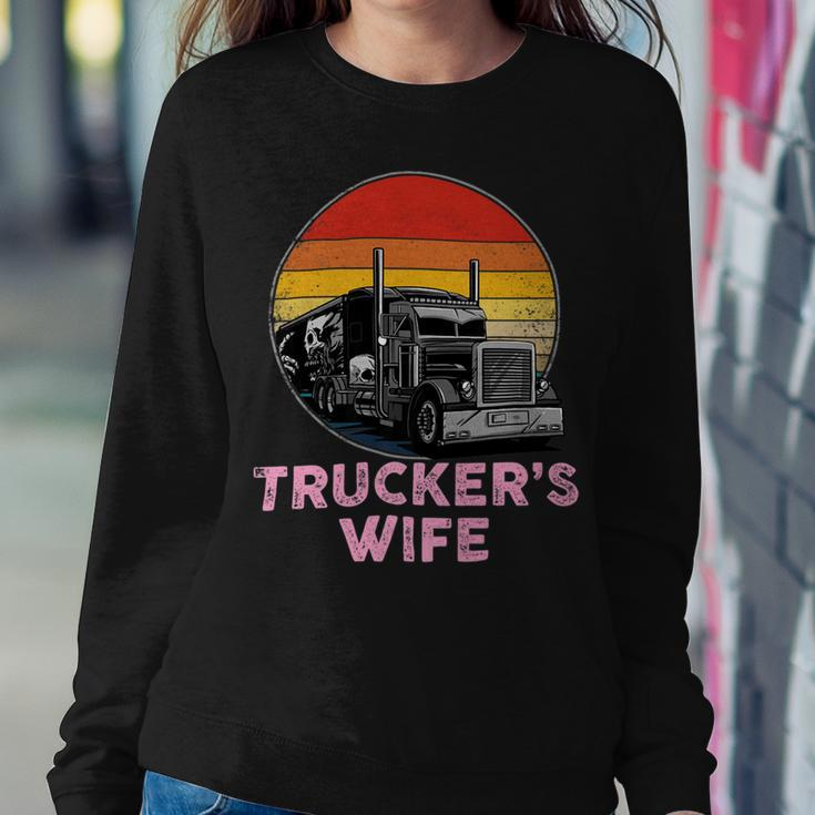 Trucker Truckers Wife Retro Truck Driver Sweatshirt Gifts for Her