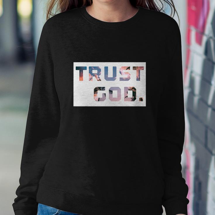 Trust God Period Palm Trees Inspiring Funny Christian Gear Sweatshirt Gifts for Her
