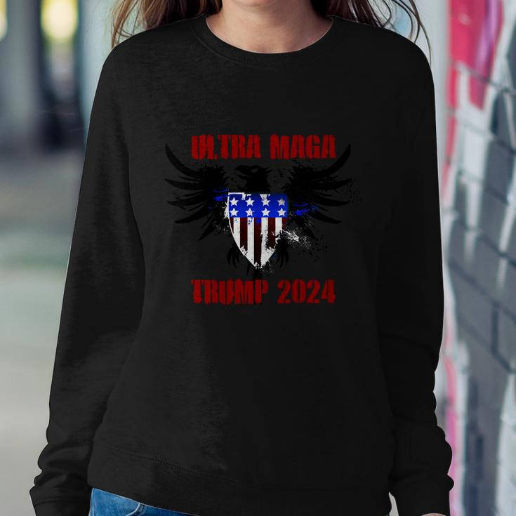 Ultra Maga Eagle Grunge Splatter Trump 2024 Anti Biden Sweatshirt Gifts for Her