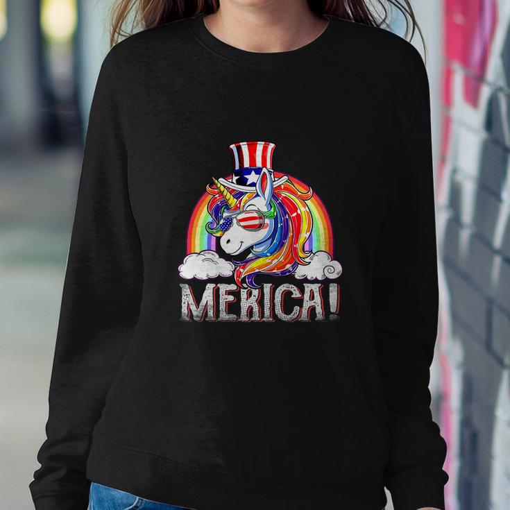 Unicorn 4Th Of July Merica Girl Rainbow Sweatshirt Gifts for Her