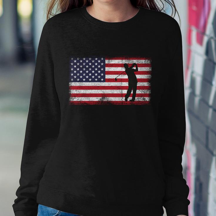 Usa American Flag Golf Lovers 4Th July Patriotic Golfer Man Cool Gift Sweatshirt Gifts for Her