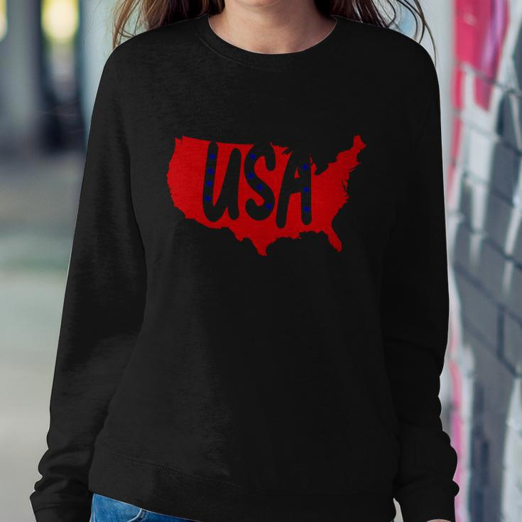 Usa Map Patriotic Celebrate 4Th Of July Sweatshirt Gifts for Her