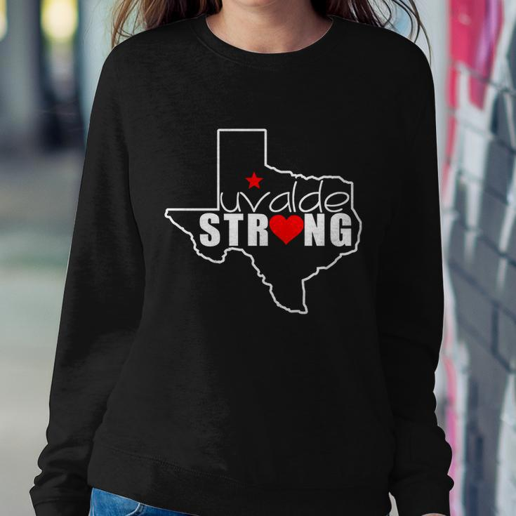 Uvalde Strong Texas Map Heart Sweatshirt Gifts for Her