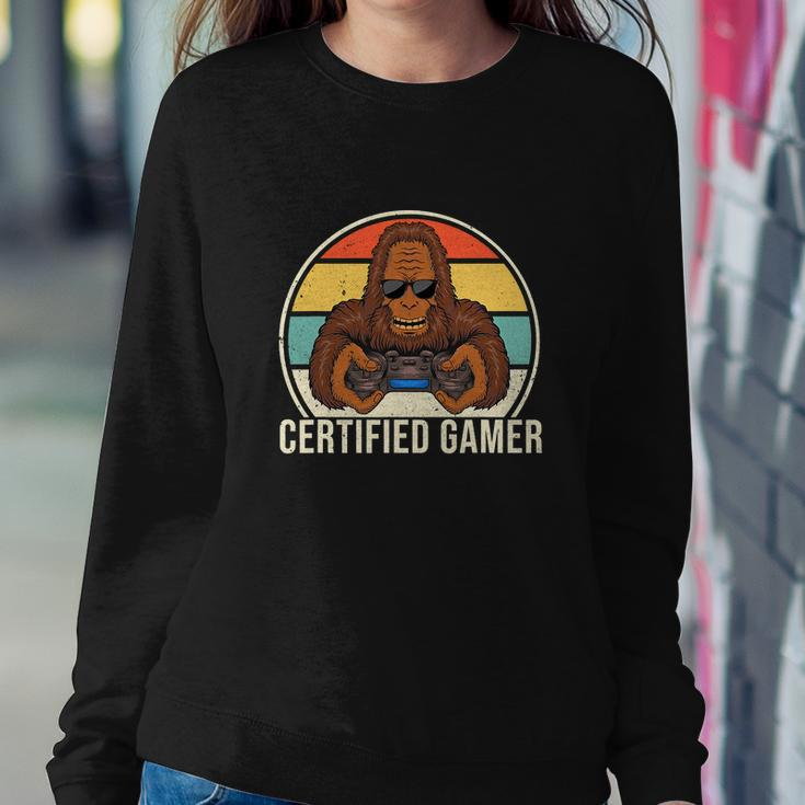 Vintage Certified Gamer Funny Retro Video Game Sweatshirt Gifts for Her