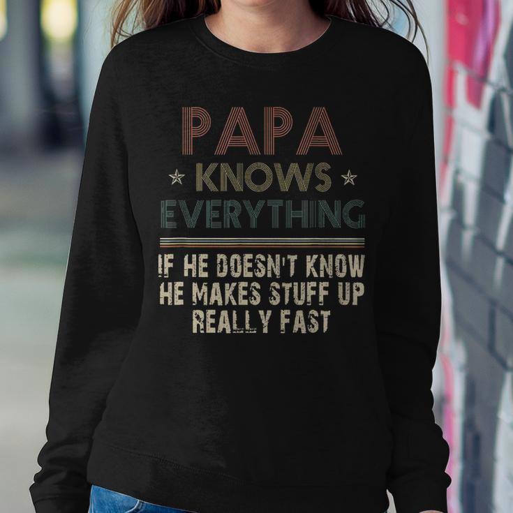 Vintage Papa Know Everything Gift For Fathers Day Sweatshirt Gifts for Her